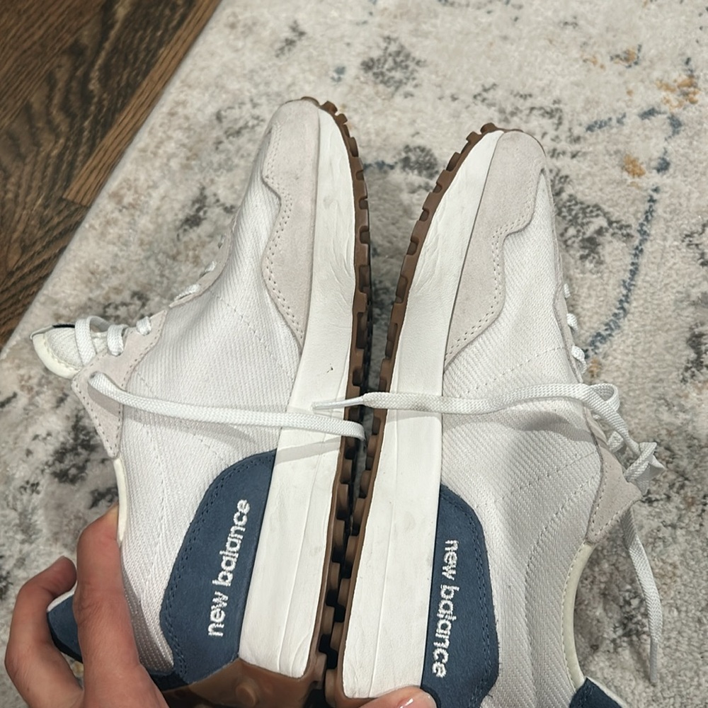 New Balance White and Tan Sneakers - Picture 9 of 10